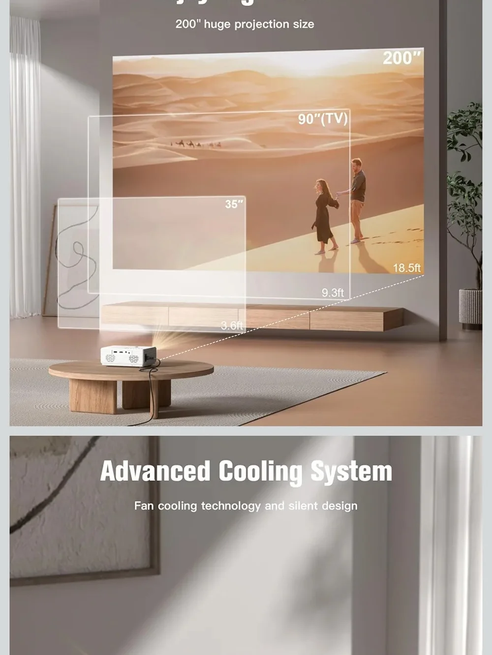 White Home Theater Projector – LED Video Projector